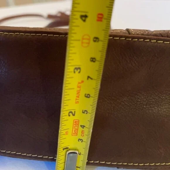 FOSSIL | Brown Floral Tooled Embossed Leather Crossbody or Handbag-EUC - Picture 12 of 16